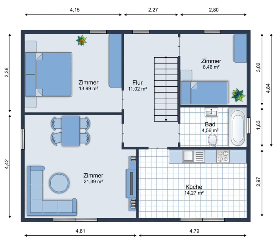 Grundriss Obergeschoss (OG) - Modern und vielseitig nutzbar