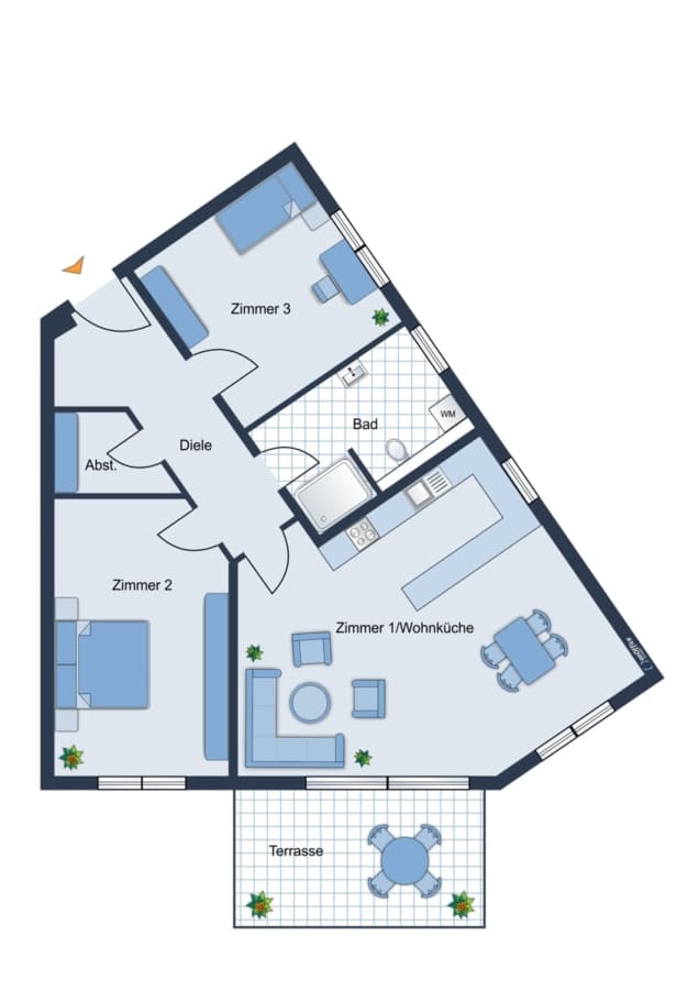 Grundriss - Neue Erdgeschosswohnung mit kleinem Garten im Herzen von Zirndorf