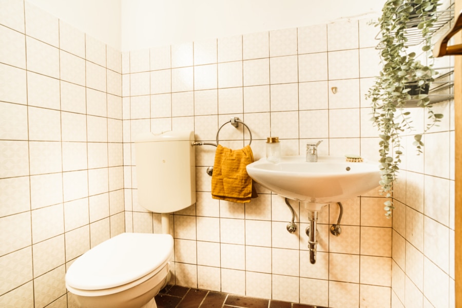 Gäste - WC - Zeitreise mit Stil: Ihr Traumhaus aus den Siebzigern in Ledde's idyllischer Ruhe!