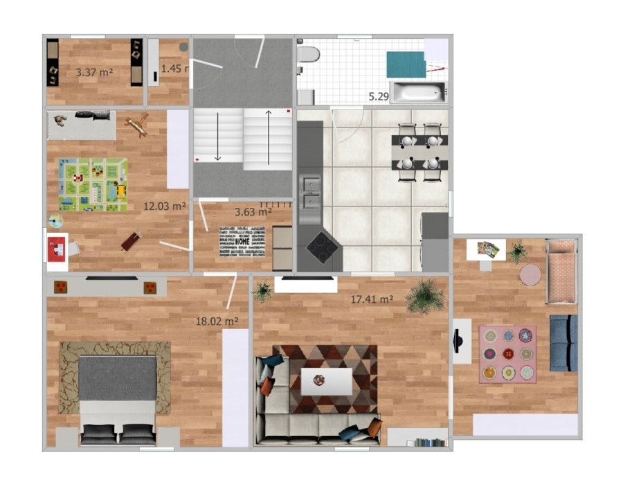 Erdgeschoss Grundriss - Modernes Mehrfamilienhaus in Nobitz!