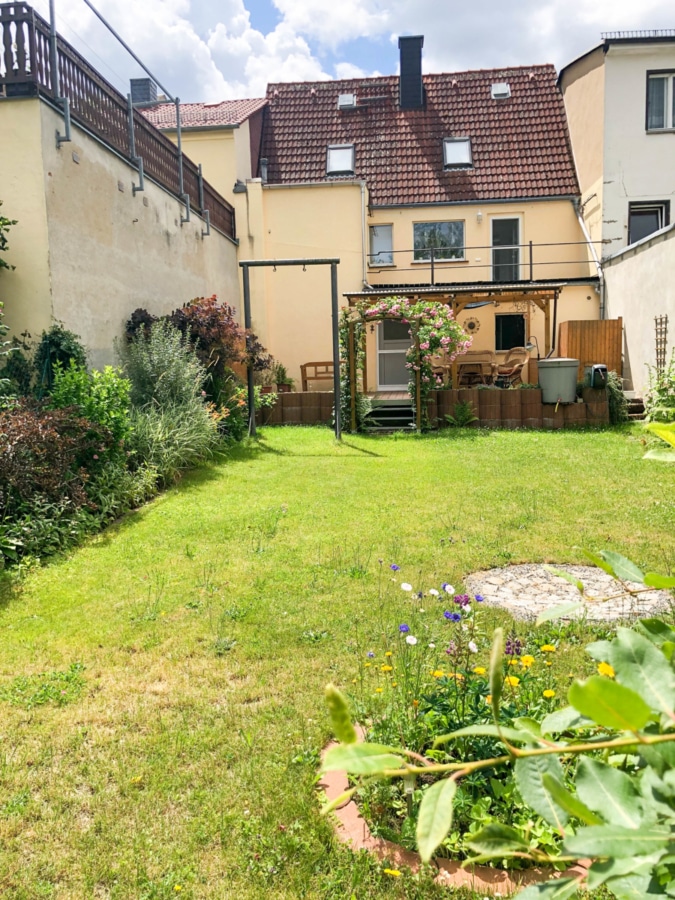 Garten - Idyllisches Stadthaus in Burgstädt