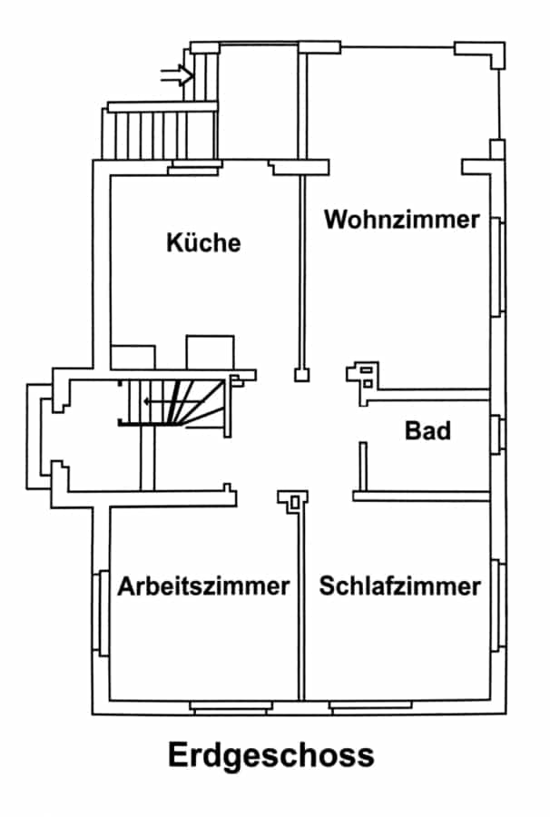 Grundriss Erdgeschoss - Gemütliche Erdgeschosswohnung mit Gartenparadies