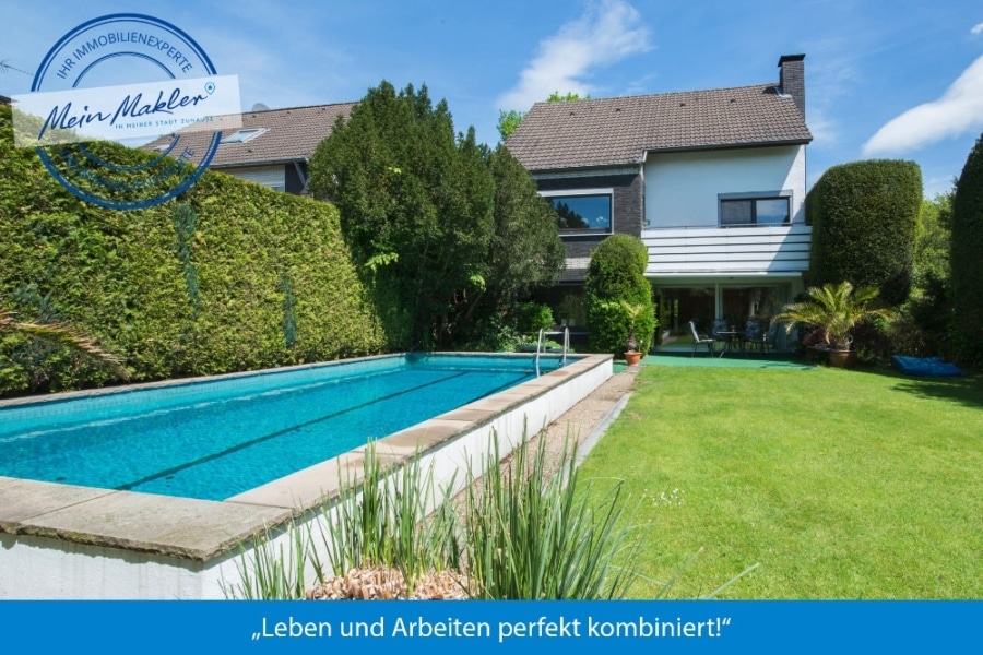 wunderschöner Garten mit Pool - Leben und Arbeiten perfekt kombinieren!