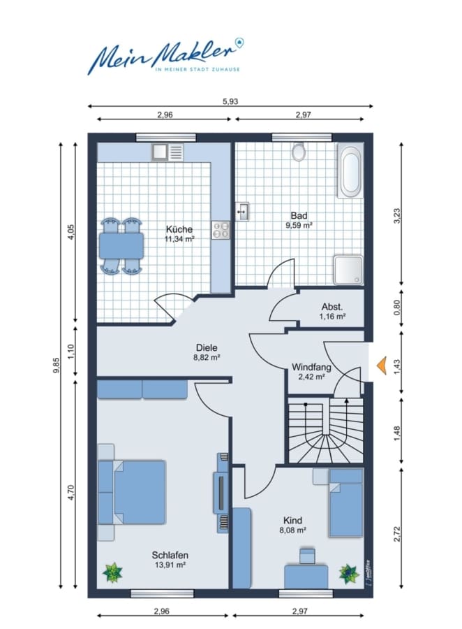 Grundriss (EG/OG) - Gepflegtes Mehrfamilienhaus mit Renditevorteil