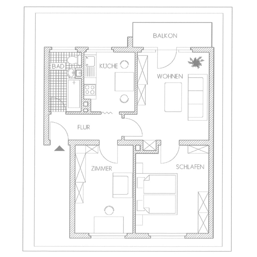 Grundriss - Charmante 3,5-Zimmer-Wohnung in Bochum: Ideal für Kapitalanleger!