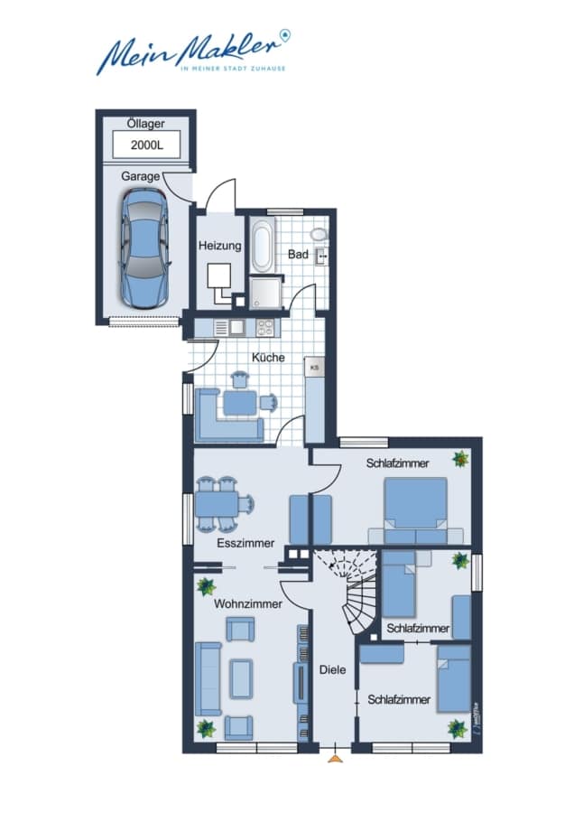 Erdgeschoss - GEPFLEGTES EINFAMILIENHAUS MIT WINTERGARTEN UND AUSBAUPOTENTIAL-IDEAL FÜR HANDWERKER