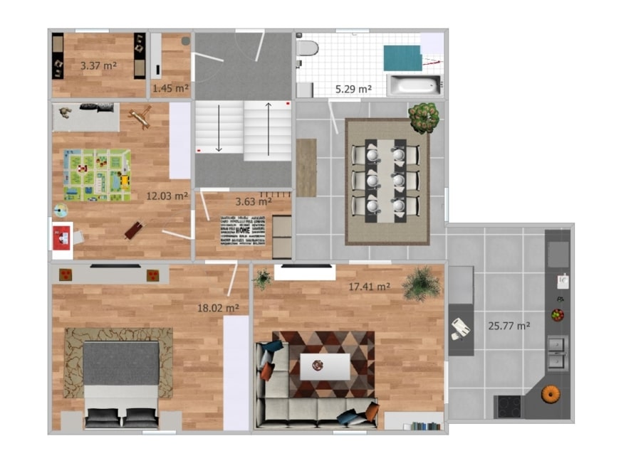 Grundriss Erdgeschoss - Modernes Mehrfamilienhaus in Nobitz!