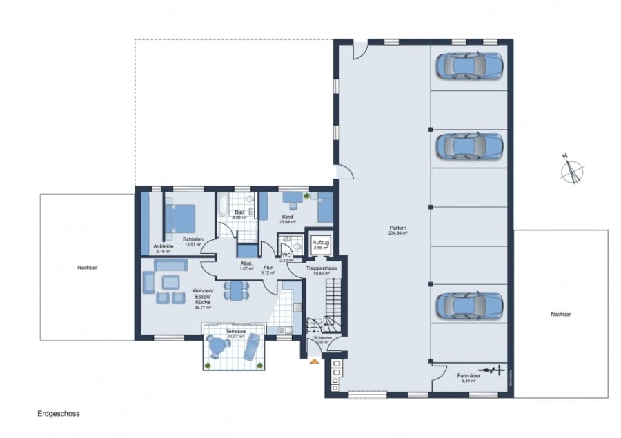 Erdgeschoss mit Tiefgarage - Krone 35|37 - Urbanes Wohnen in Bochum Ehrenfeld (WE4)