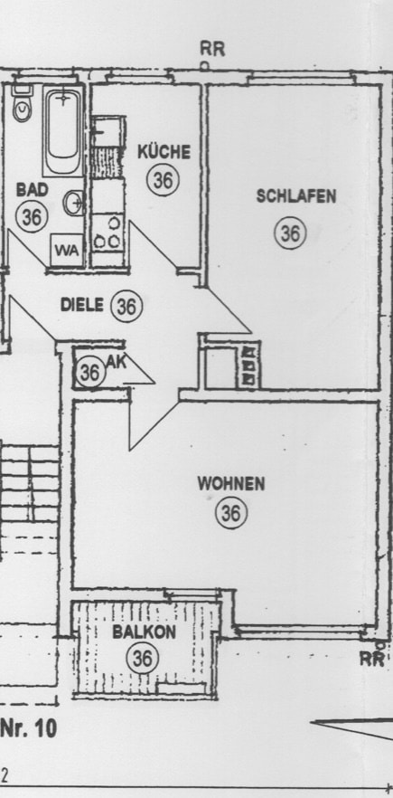 Grundriss - Vermietete Traumwohnung: Ihr Einstieg in den Immobilienmarkt