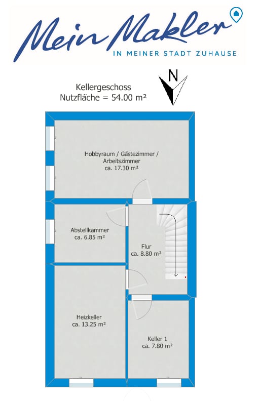 Grundriss Kellergeschoss - Geräumiges Haus in guter Lage – Auffrischen, einziehen und wohlfühlen