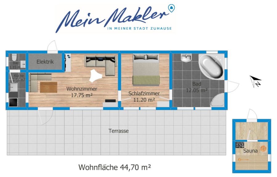 Grundriss - Charmanter Bungalow mit großem Grundstück – Wohnen in der Natur