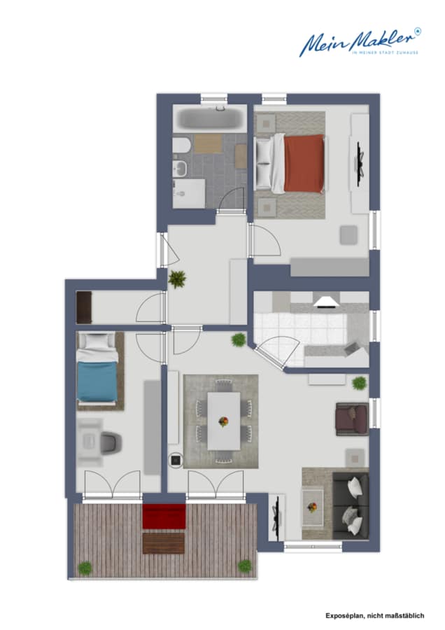 Grundriss - Traumwohnung mit Südbalkon und hochwertiger Ausstattung in Hallbergmoos