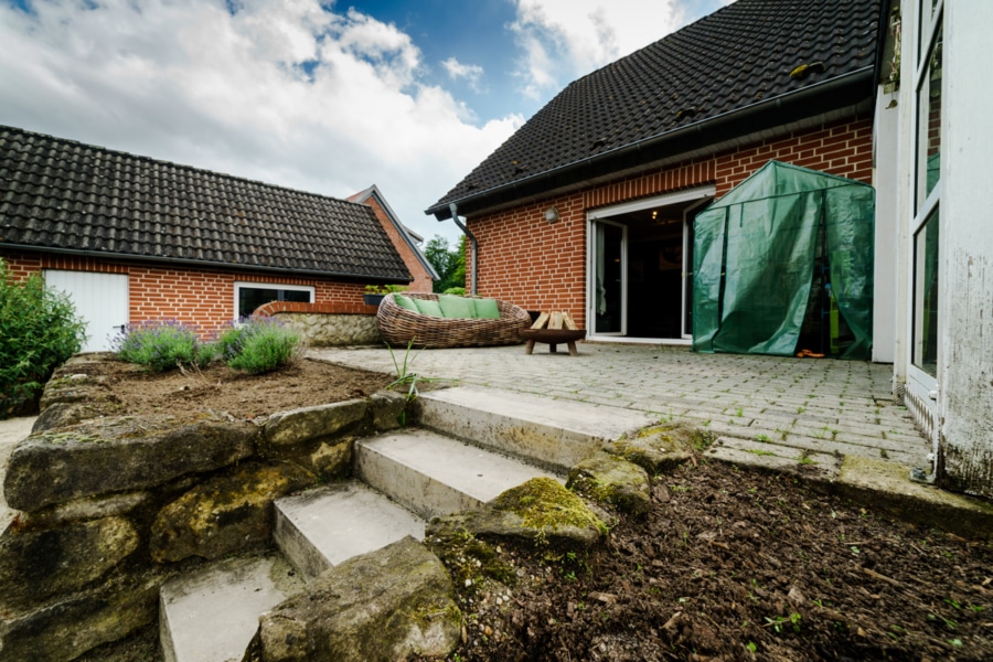 Außenansicht Garten - Exklusives Einfamilienhaus in Dörenthe: Urlaubsoase mit Strandgarten!