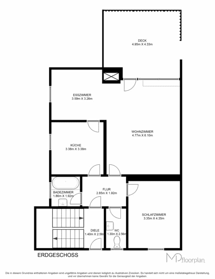 Erdgeschoss - Charmante 2,5-Zimmer-Wohnung mit Südterrasse und Kaminofen