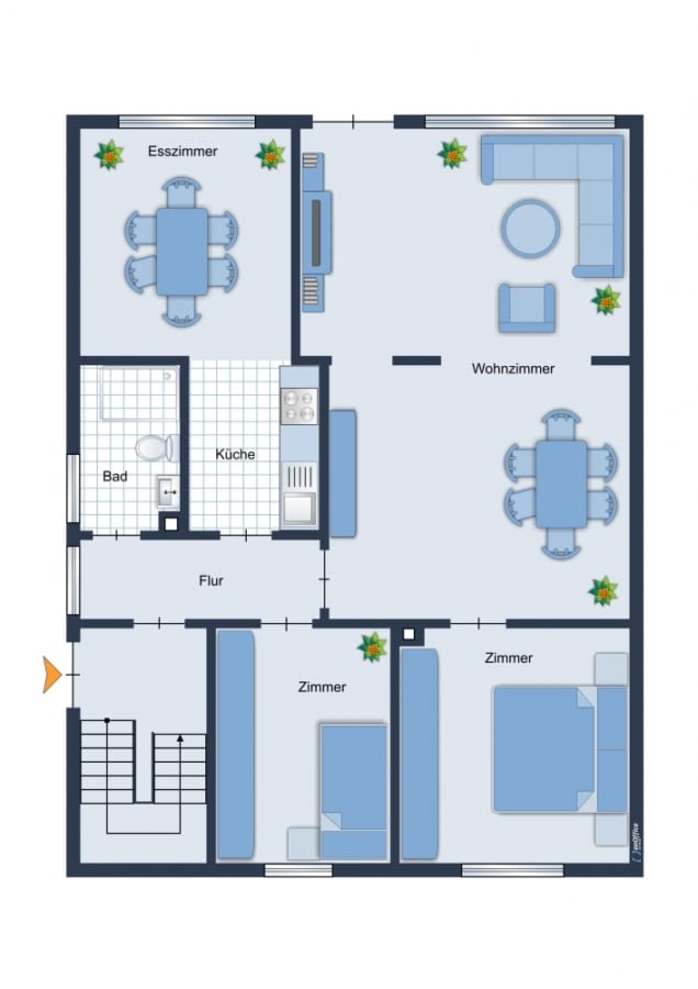 Erdgeschoss - Doppelhaushälfte mit Einliegerwohnung