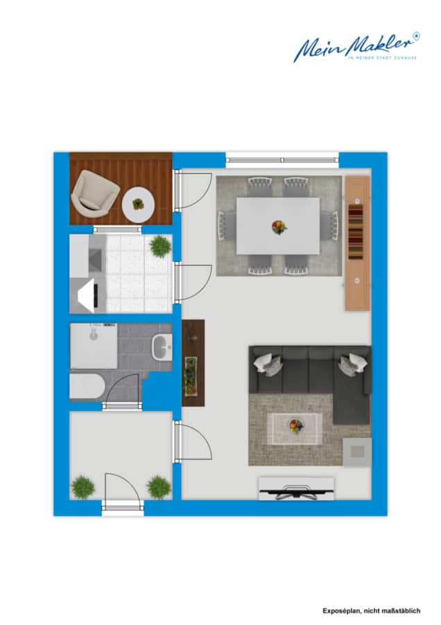 GR OG - Einzimmerwohnung mit Balkon in ruhiger Umgebung