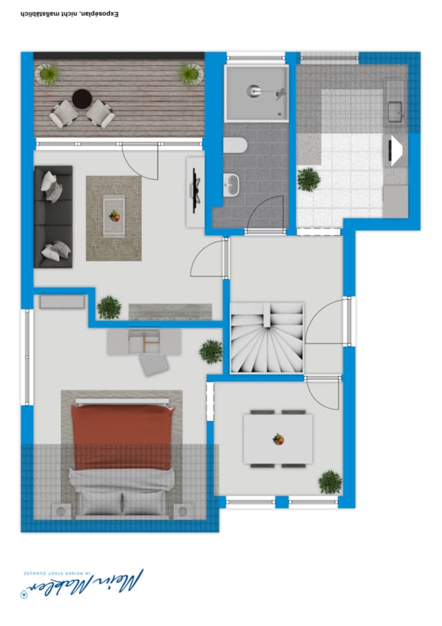 Grundriss OG (1) - Sonnige 3-Zimmer Maisonette Wohnung