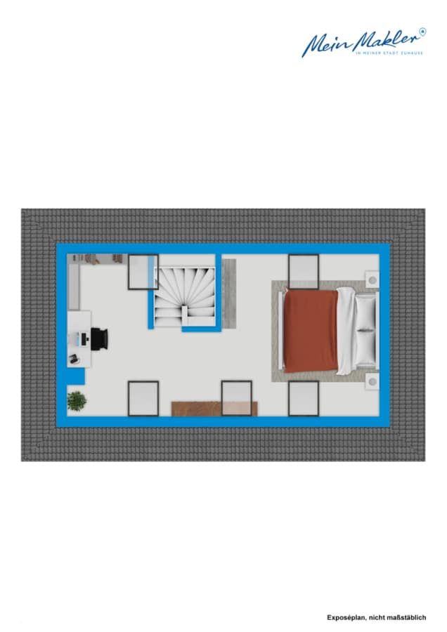 Grundriss DG (1) - Sonnige 3-Zimmer Maisonette Wohnung