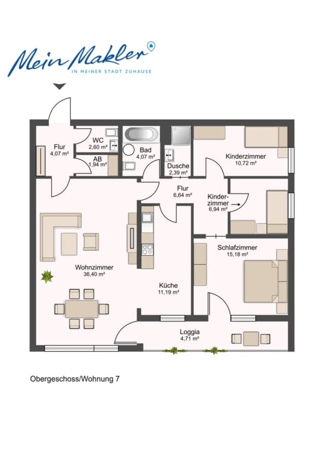 Grundriss - Ein Rohdiamant über den Dächern von Ismaning: Renovierungsbedürftige 4-Zimmer-Wohnung