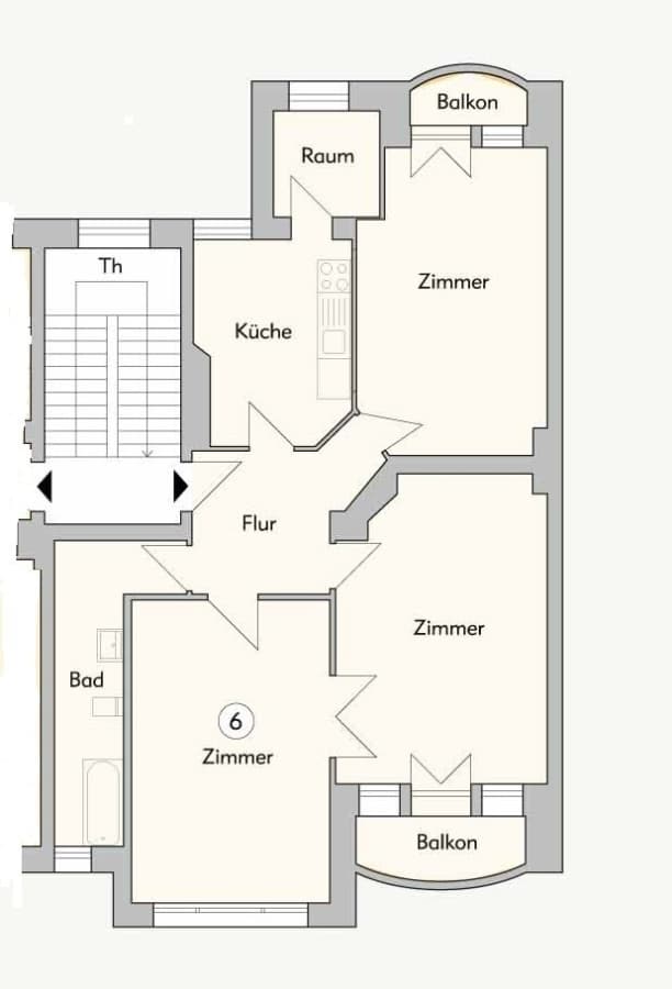 Grundriss - Nähe Altstadt Spandau mit 2 Balkonen im Altbaucharme