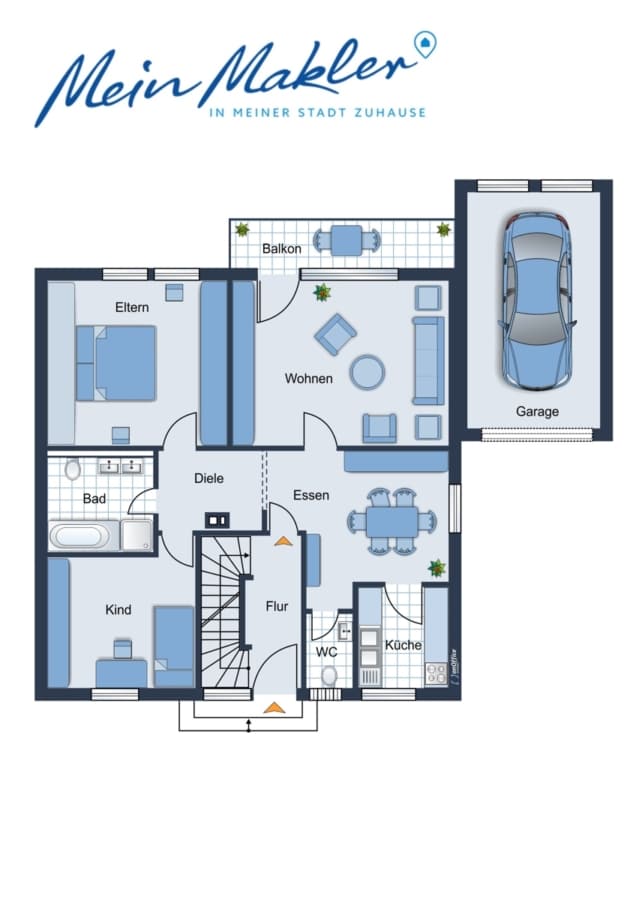 Grundriss EG - Familiennest mit großem Garten