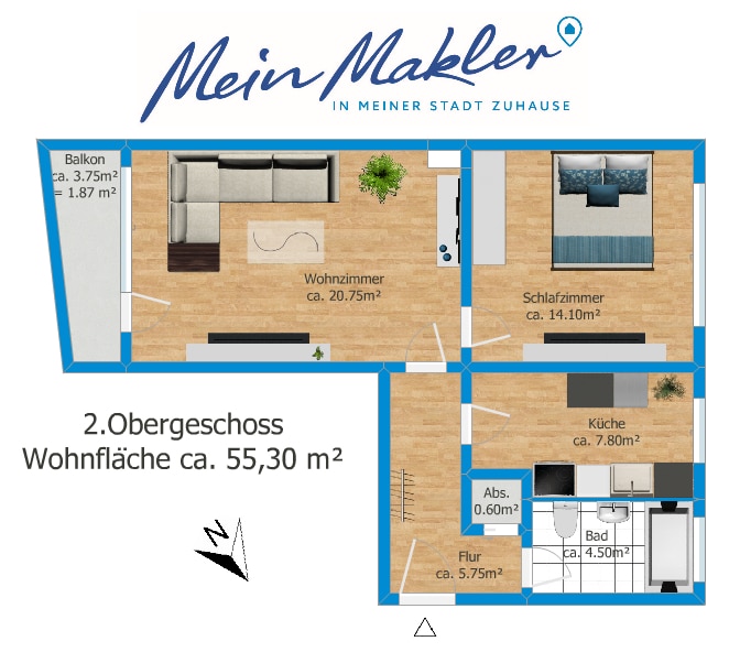 Grundriss - Havelnähe und Altstadtflair: Wohnung mit Aufzug für Eigennutzer oder Kapitalanleger