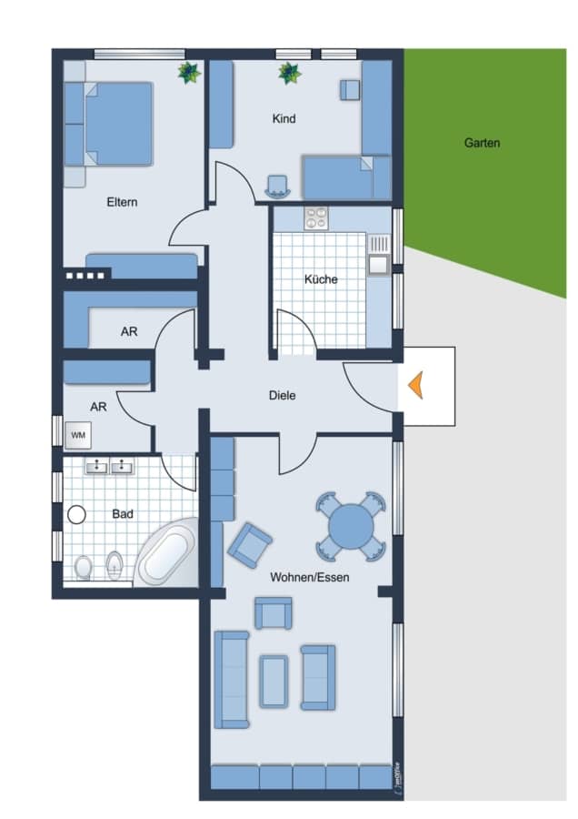 Grundriss - Altbau-Charme für Könner: Ausbauprojekt mit Bungalow